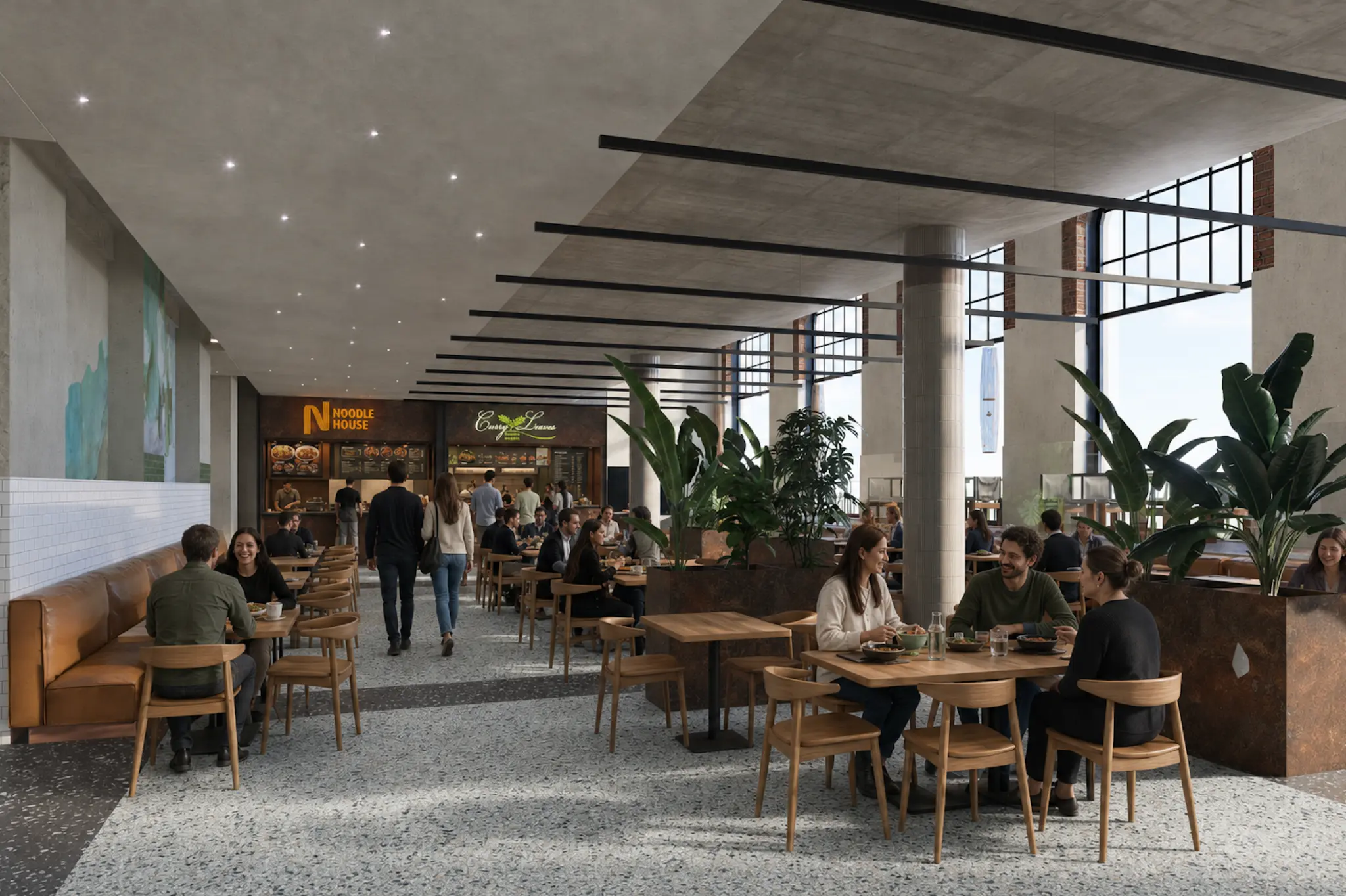 PERON 6 Food Hall interior visualisation